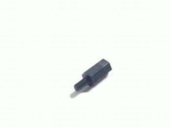 Kunststof afstandsbus zeskant 10mm met schroefeind Kunststof afstandsbus zeskant 10mm met schroefeind