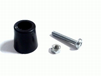 Kunststof voet 15mm hoog met M3 schroef Kunststof voet 15mm hoog met M3 schroef